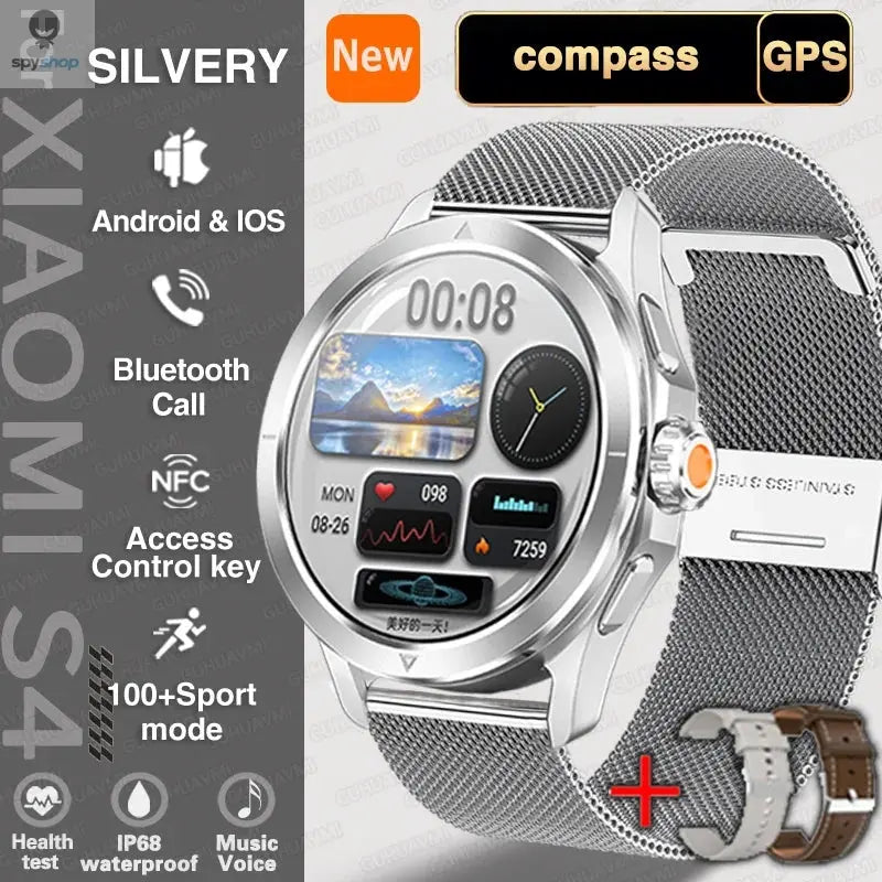 For Xiaomi S4 Ultra Outdoor Sports Smart Watch Men AMOLED Screen NFC GPS Compass Heart rate Waterproof Bluetooth Call SmartWatch Spy-shop.com