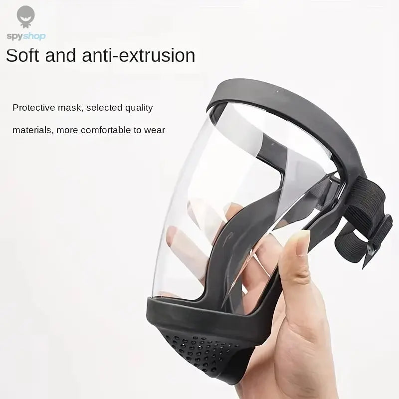 Full-Face Transparent Protection Mask with Adjustable Buckle - Reusable and Heat-Resistant Facial Shield for Safety in Work, Out Spy-shop.com