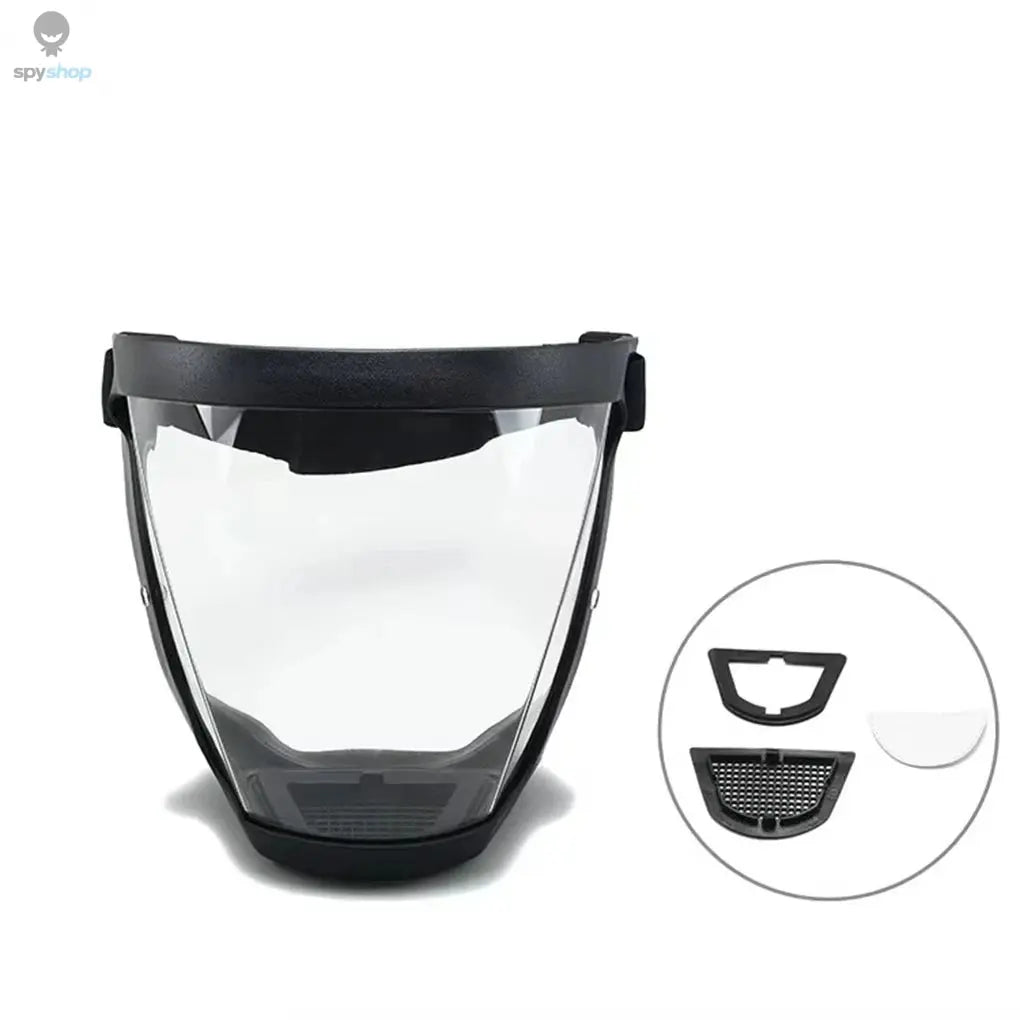 Full-Face Transparent Protection Mask with Adjustable Buckle - Reusable and Heat-Resistant Facial Shield for Safety in Work, Out Spy-shop.com