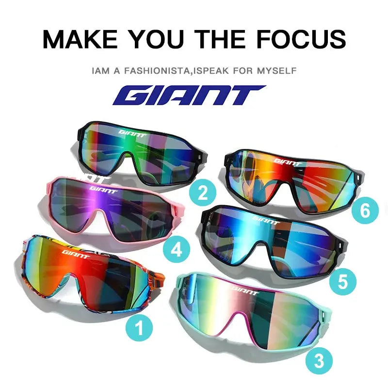 GIANT Top Seller Cycling Glasses UV400 Anti Fog REVO Lenses HD Clarity CE/ANSI Certified Cateye Design MTB/Road Bike man women