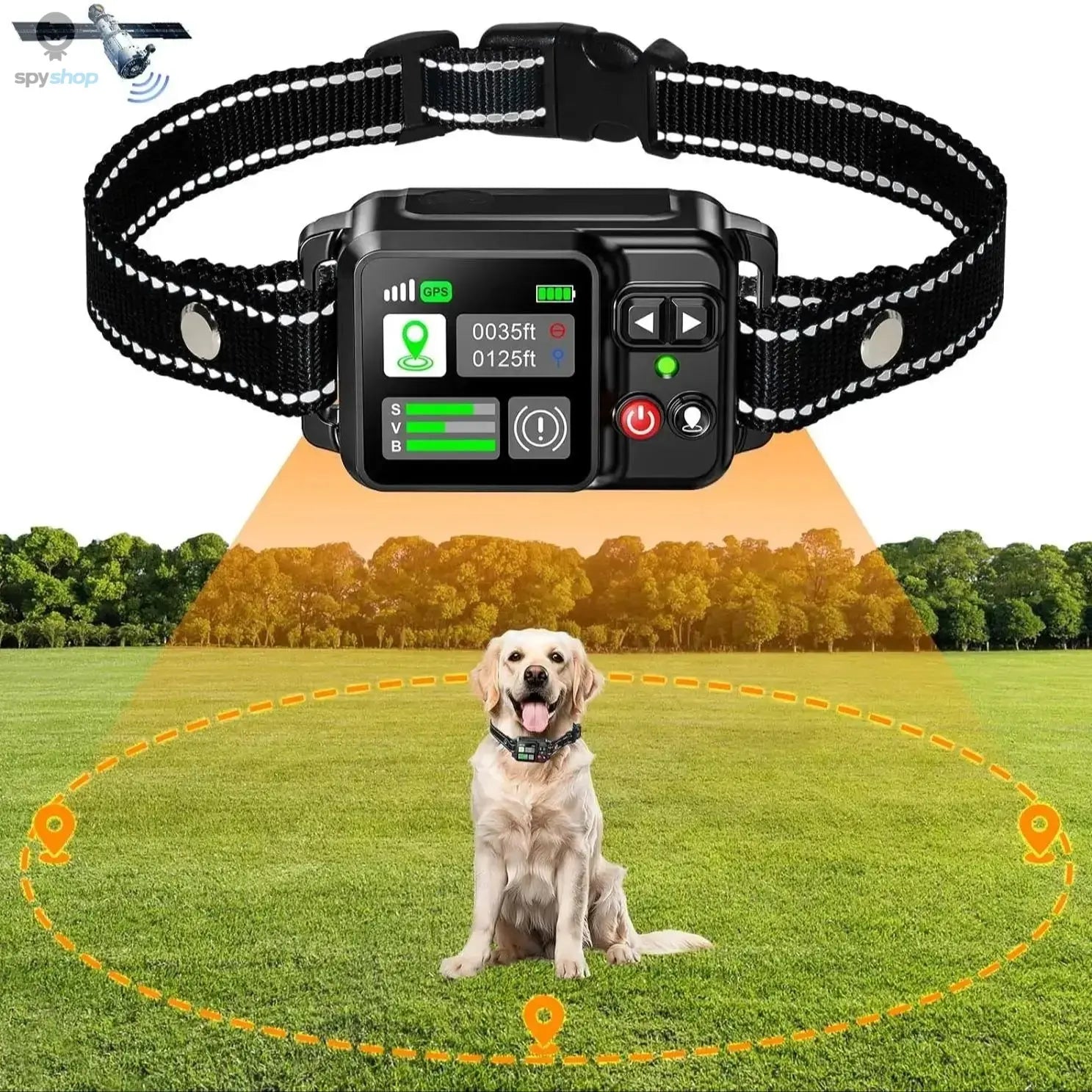 GPS Wireless Dog Fencing System - Electric dog fencing with GPS Electric Satellite Technology, Pet Fencing System Range 15 ~ 200 Spy-shop.com