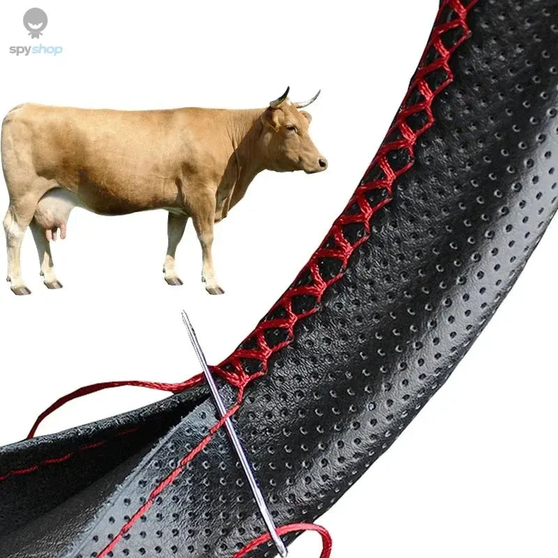 Genuine Leather Steering Wheel Cover For Car Braiding Steering Wheel Protector Covers Anti Scratch Steering Accessories