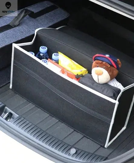 Gray Anti Slip Compartment Boot Storage Organizer Tool Car Storage Bag Car Trunk Organizer Soft Felt Storage Box Car Accessories