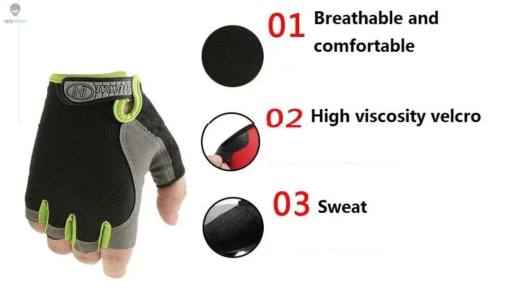 Gym Gloves Fitness Training Fingerless Men Women Bodybuilding Exercise Sports Gloves for Cycling Bicycle Anti Slip Breathable Spy-shop.com