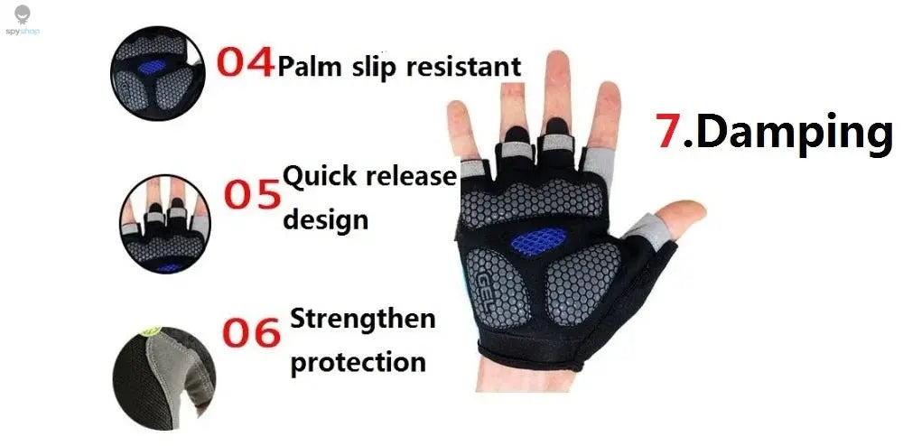 Gym Gloves Fitness Training Fingerless Men Women Bodybuilding Exercise Sports Gloves for Cycling Bicycle Anti Slip Breathable Spy-shop.com