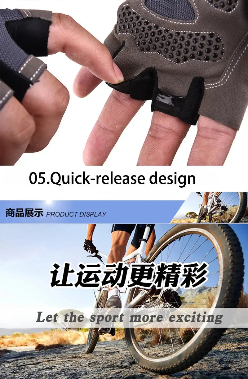 Gym Gloves Fitness Training Fingerless Men Women Bodybuilding Exercise Sports Gloves for Cycling Bicycle Anti Slip Breathable Spy-shop.com