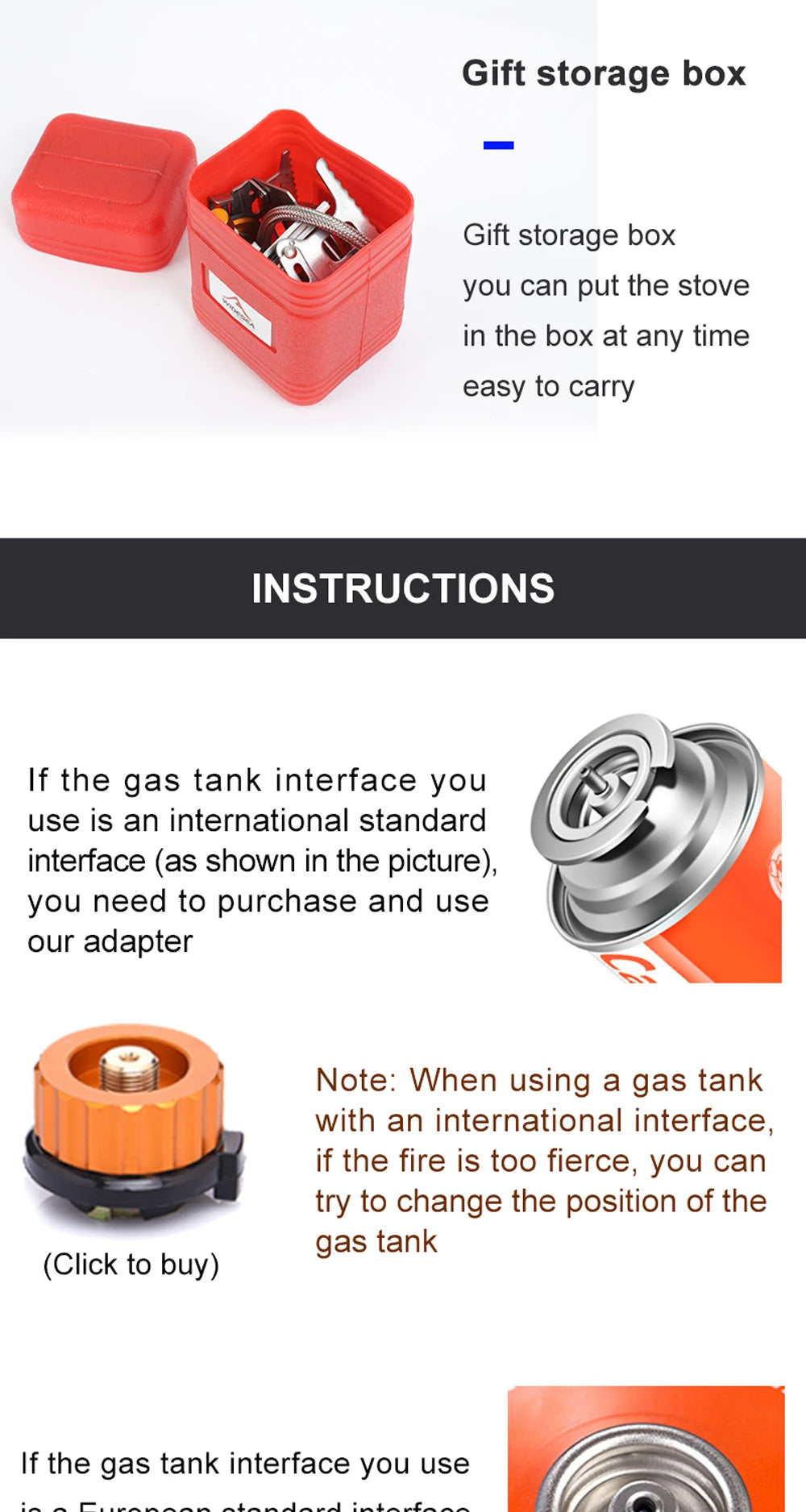 Camping Gas Stove Outdoor Burner with Ignition
