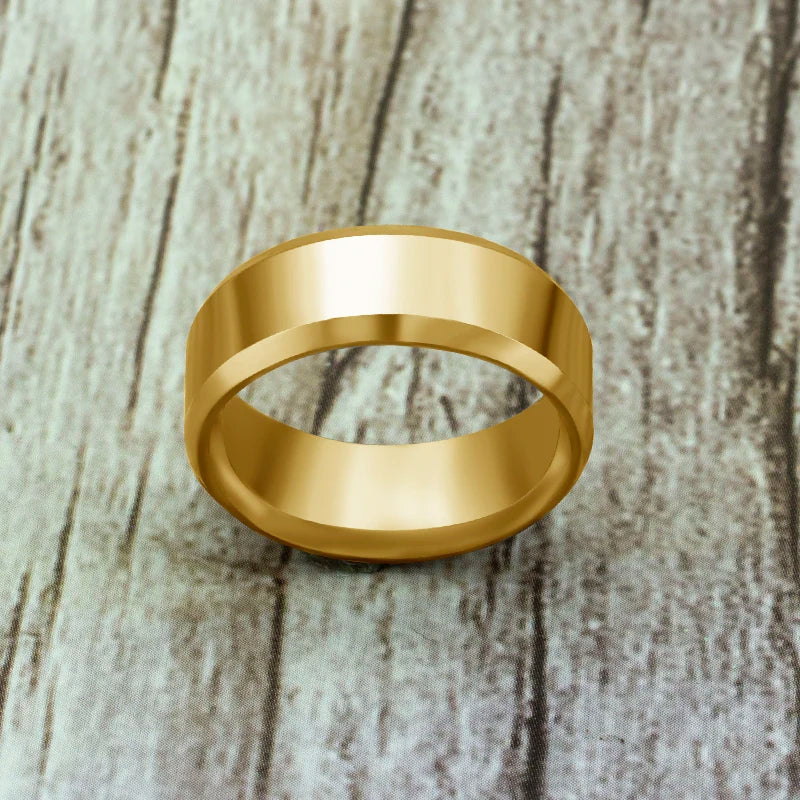 Men's Titanium Steel Ring – Classic Black Wedding Band