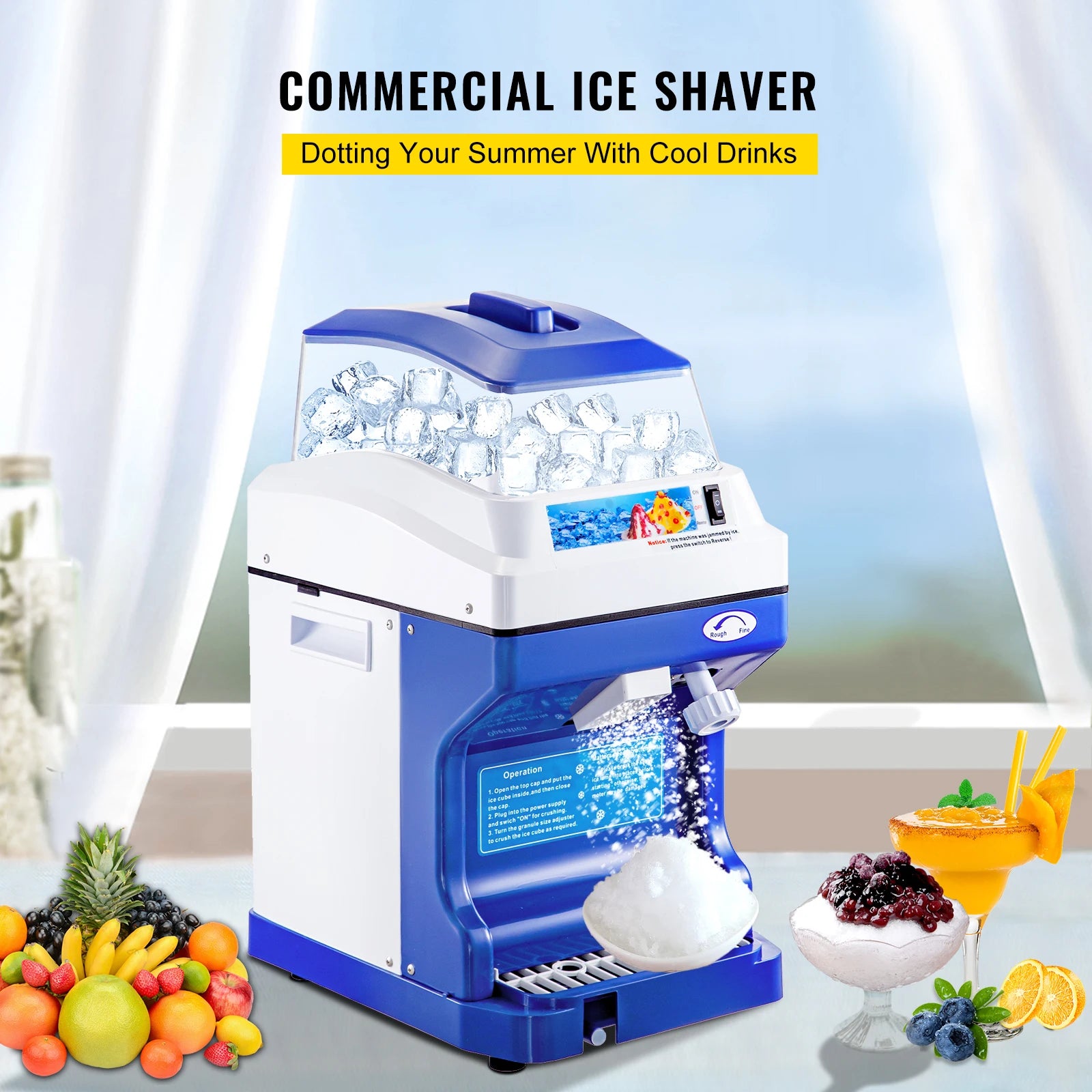 Electric Ice Shaver Machine with Adjustable Ice Fineness