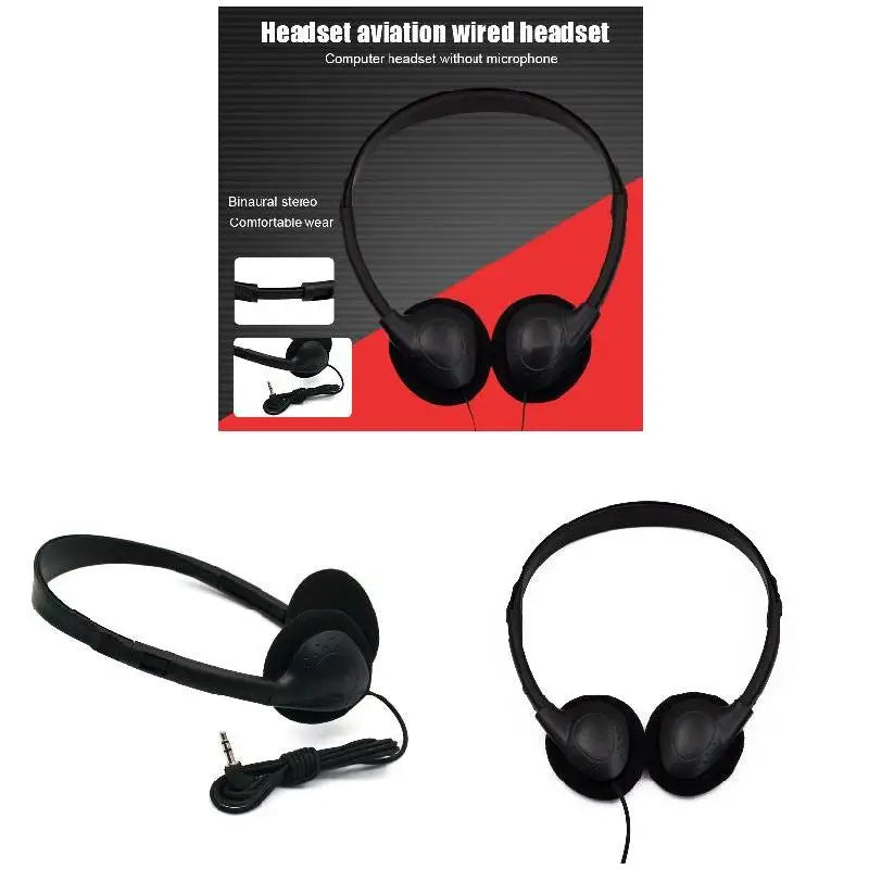 Wired Head-Mounted Headphones with 3.5 mm Plug, No Microphone