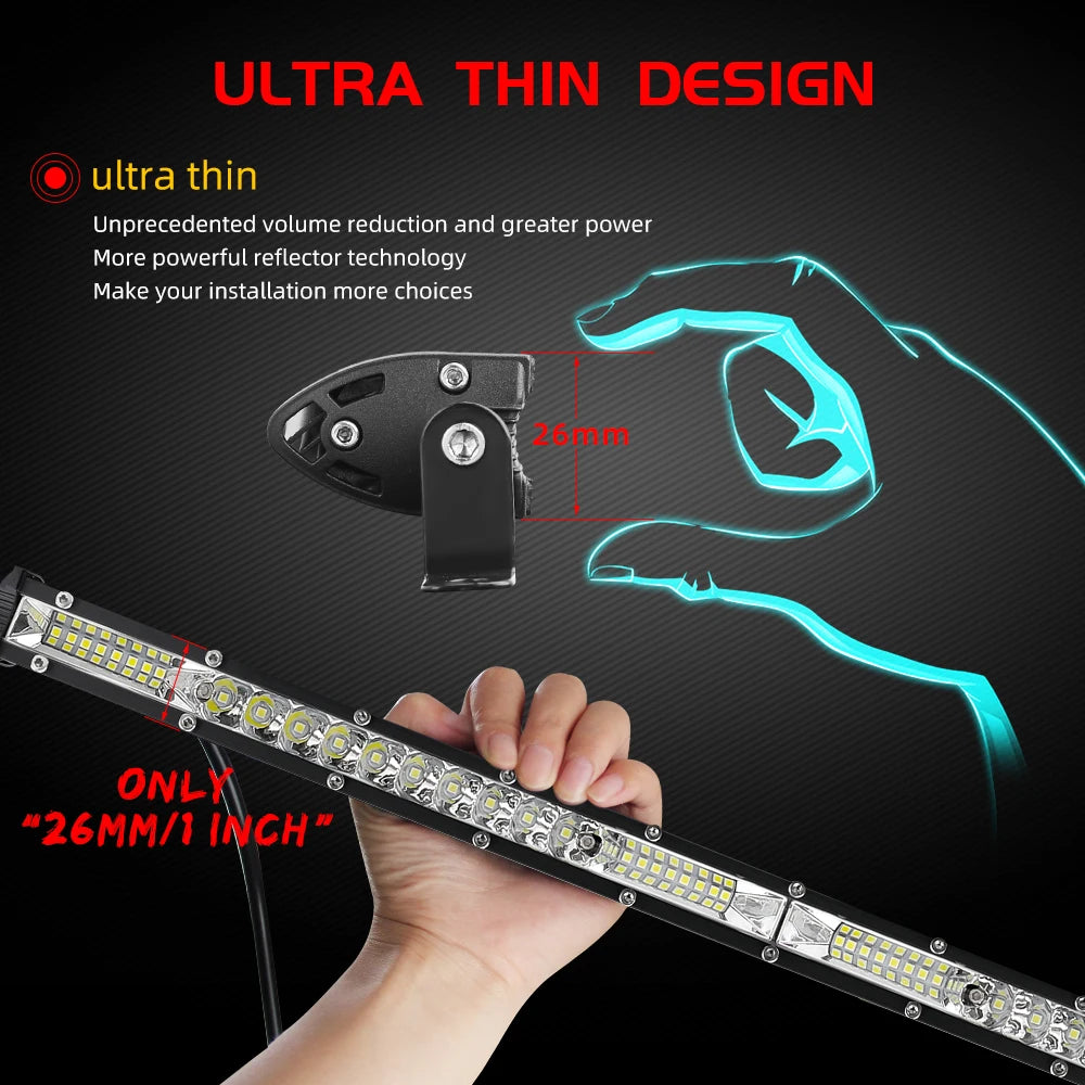 12-52 Inch Off Road LED Light Bar Combo Beam 6500K IP68