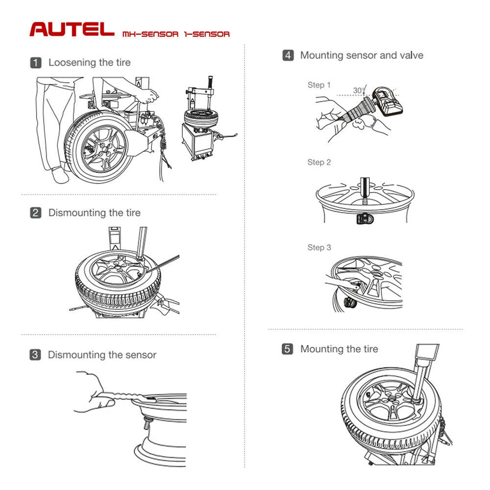 Autel MX TPMS-sensor 2-i-1 315MHz & 433MHz klonbar