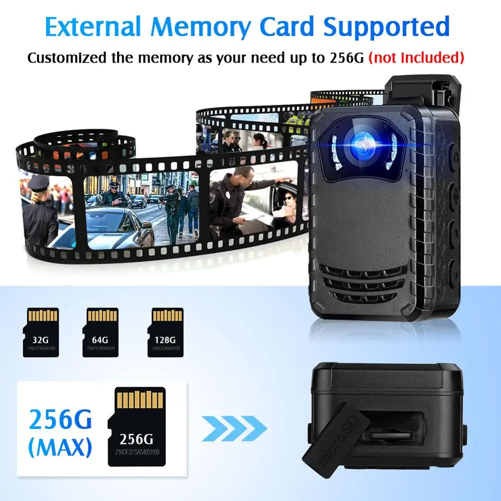 BOBLOV N9 Mini Camera Police Full HD 1296P Body Mounted Camera Small Portable Night Vision BodyCam 128GB/258GB Camera Mini