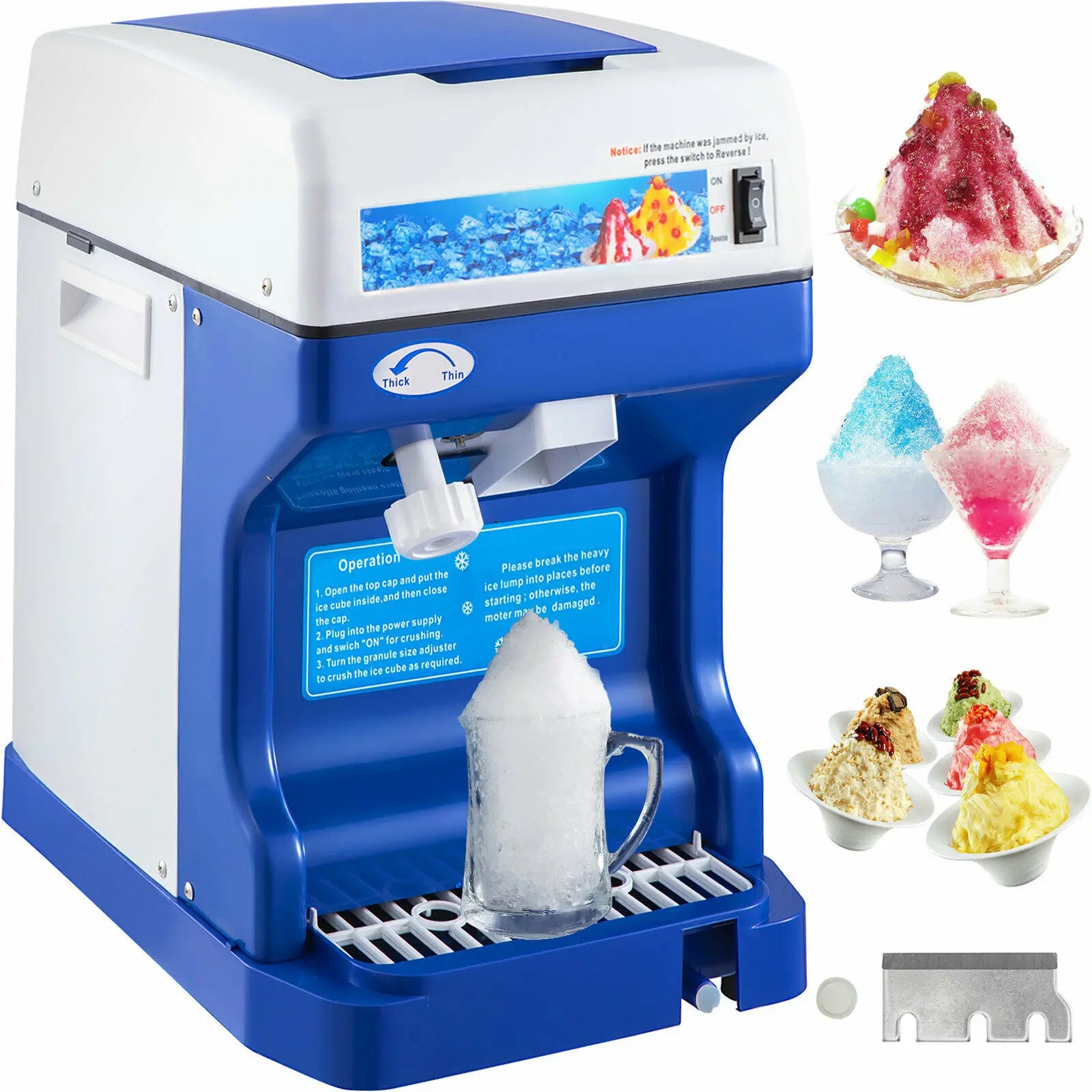 Electric Ice Shaver Machine with Adjustable Ice Fineness