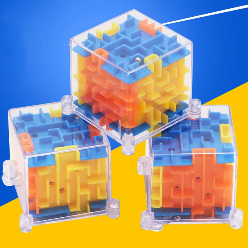 mini 3D Maze Magic Cube Six-sided Transparent Puzzle Speed Cube Rolling Ball Cubes Maze Toys For Children Stress Reliever Toys