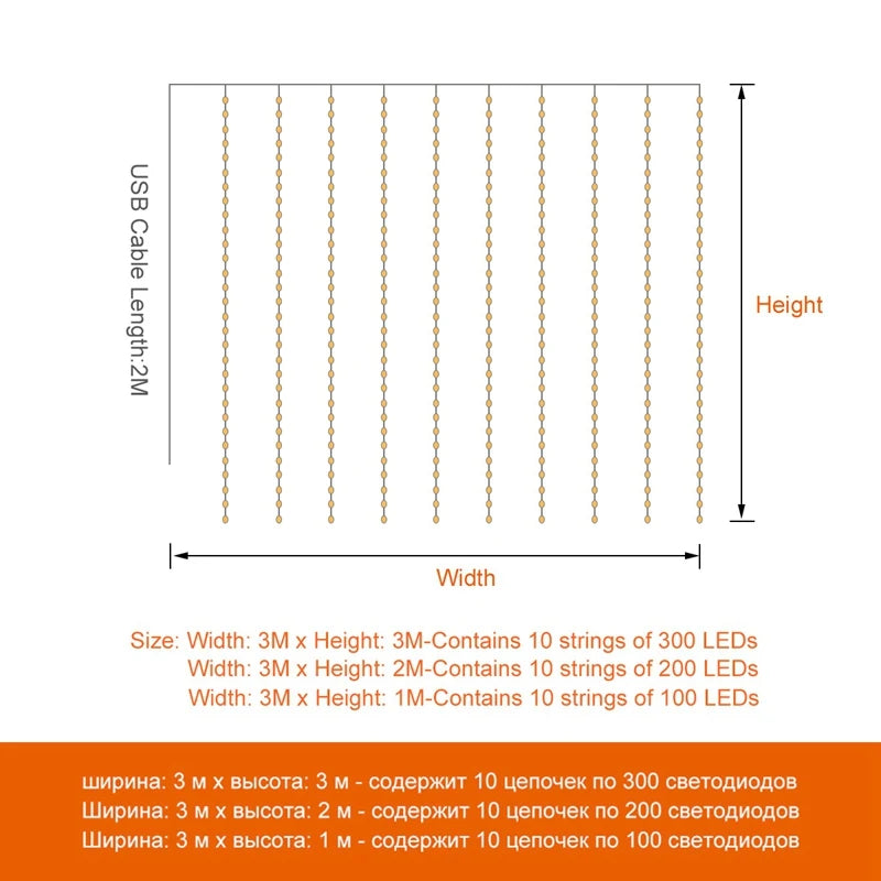 Christmas Lights Curtain Garland Merry Christmas Decor for Home 2025 Xmas Ornament Navidad Gifts Fairy Lights Festoon New Year