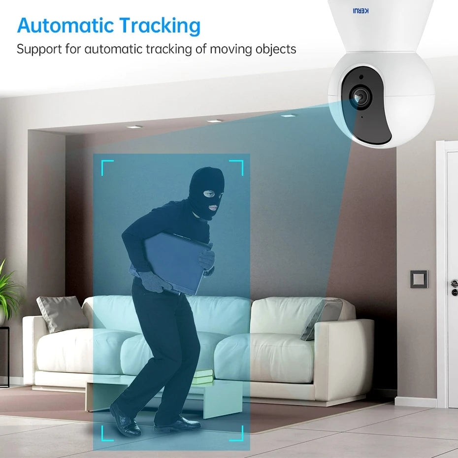 Indoor 4K HD WiFi IP Camera with Side-mounted Brackets