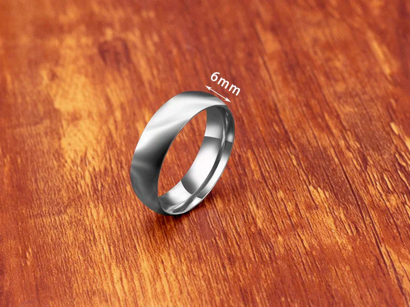 Men's Titanium Steel Ring – Classic Black Wedding Band