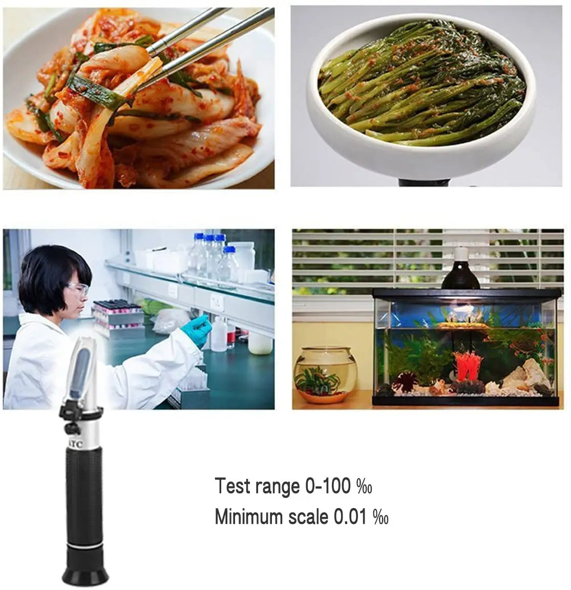 Salinity Refractometer with Automatic Compensation