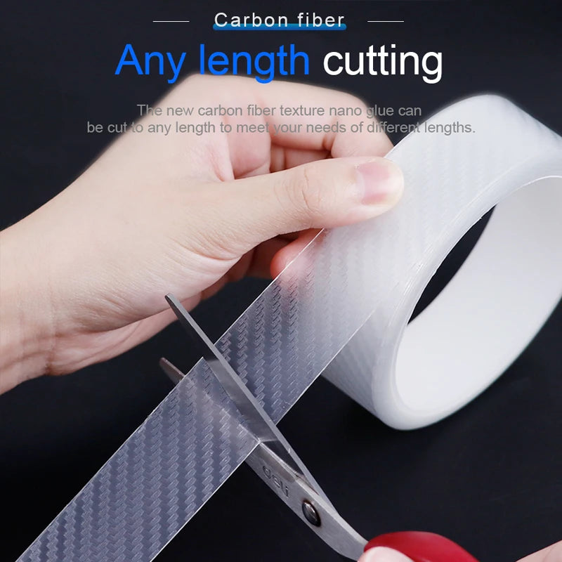 SEAMETAL Carbon Fiber Car Sticker Door Edge Transparent Film Anti Scratch Auto Door Sill Protector for Bumper Trunk Household Ca