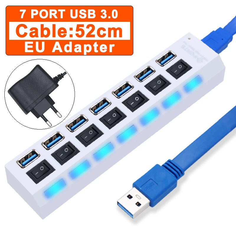 Switched USB Hub - 4 or 7 Ports