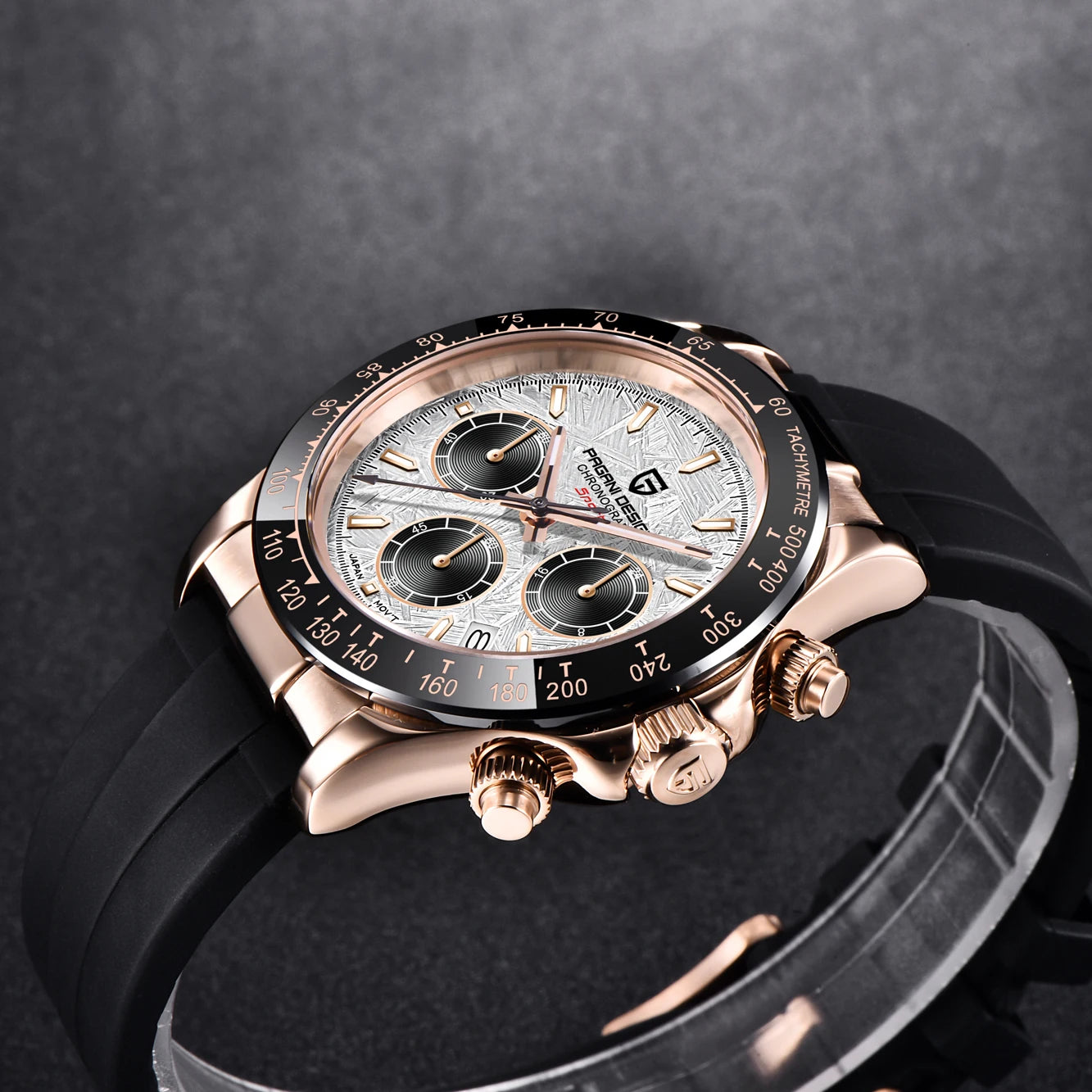 Meteorite Dial Men's Luxury Quartz Chronograph Watch