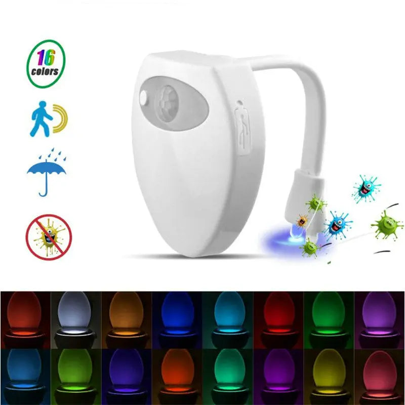 USB Rechargeable Motion Sensor Toilet Night Light 16 Colors