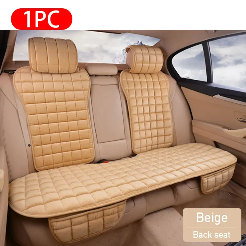 SEAMETAL Plush Car Seat Cover Soft Vehicle Seat Cushion with Backrest Pad Anti Scratch Chair Protector Universal for Sedan Suv