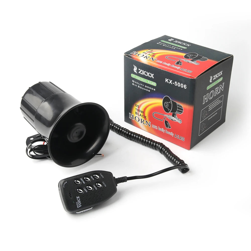 12 V Six-Tone Siren Speaker with Handheld Microphone