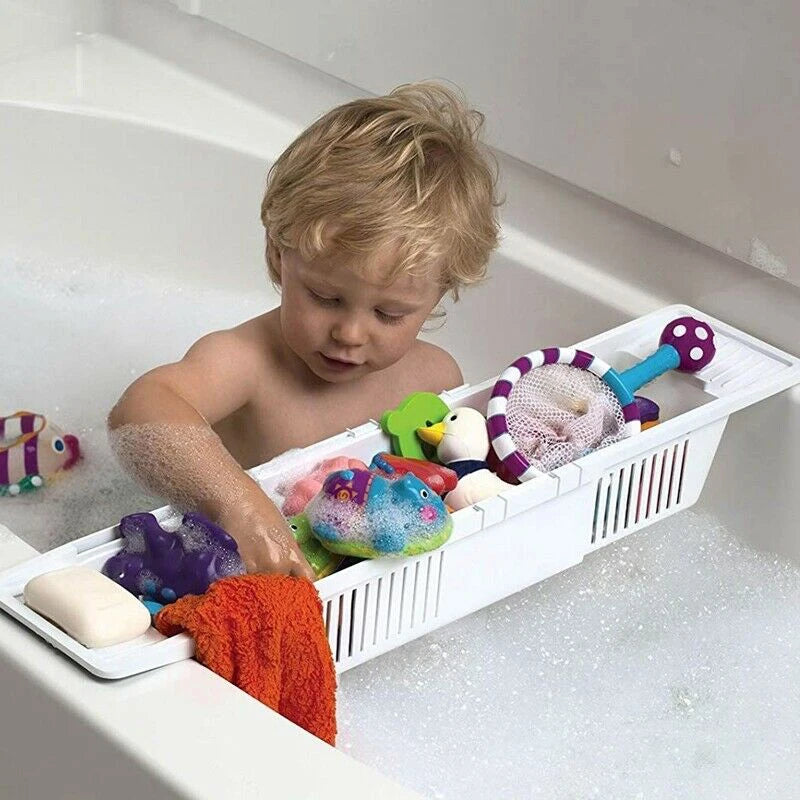 Extendable Bathtub Caddy Tray in PE Plastic, 57 to 86 cm
