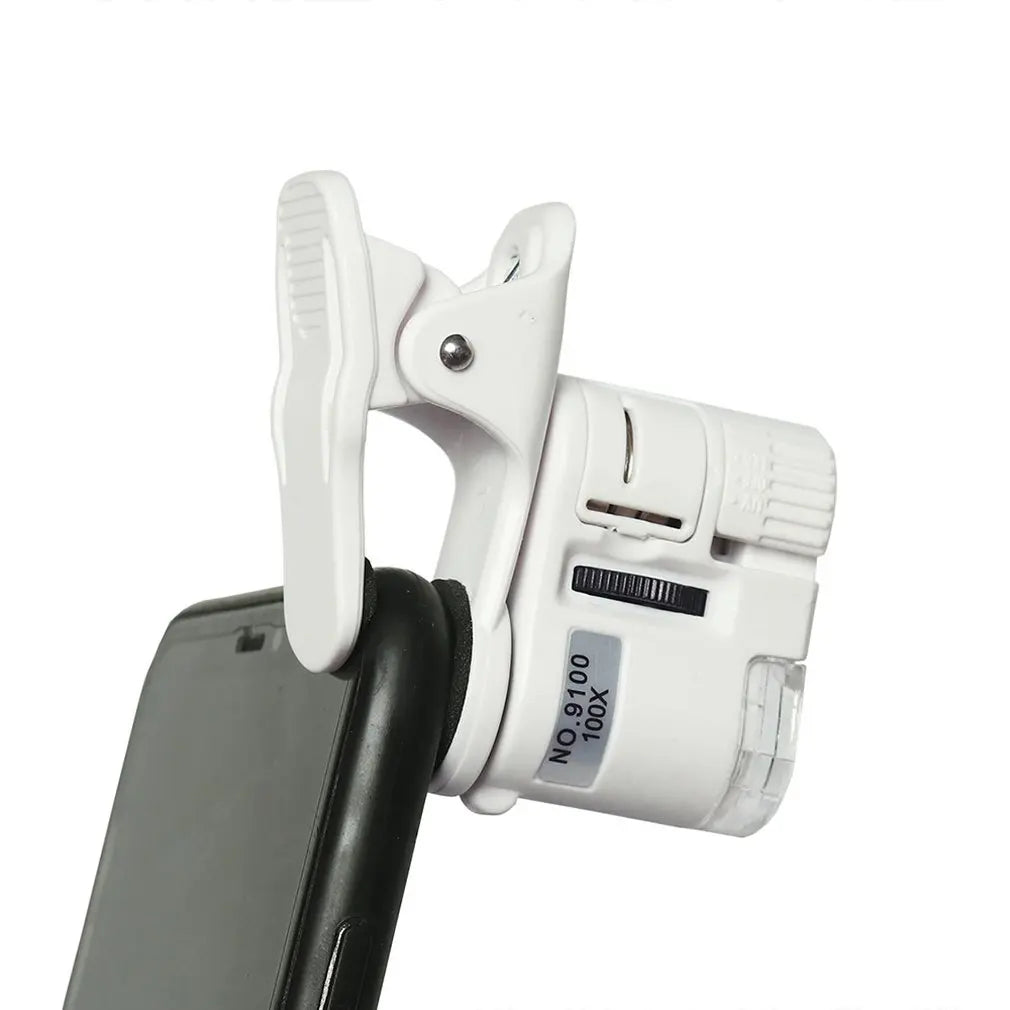 Clip-On Phone Magnifier with LED and UV Light