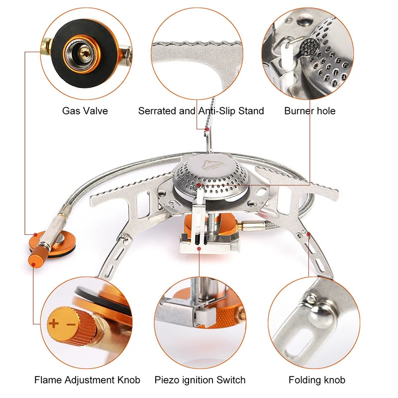 Camping Gas Stove Outdoor Burner with Ignition