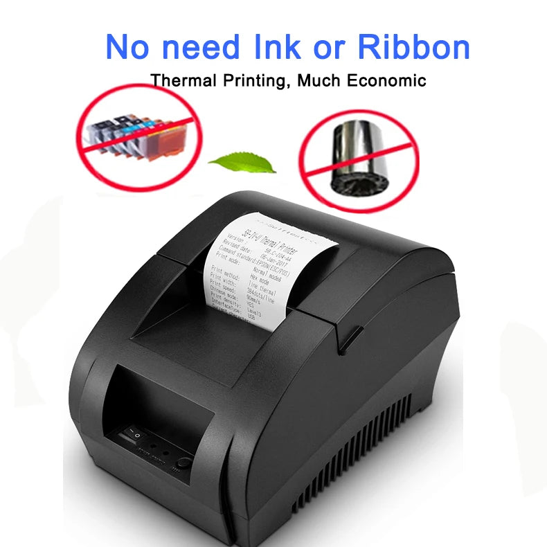 Impresora térmica de recibos de 58 mm y opciones de papel