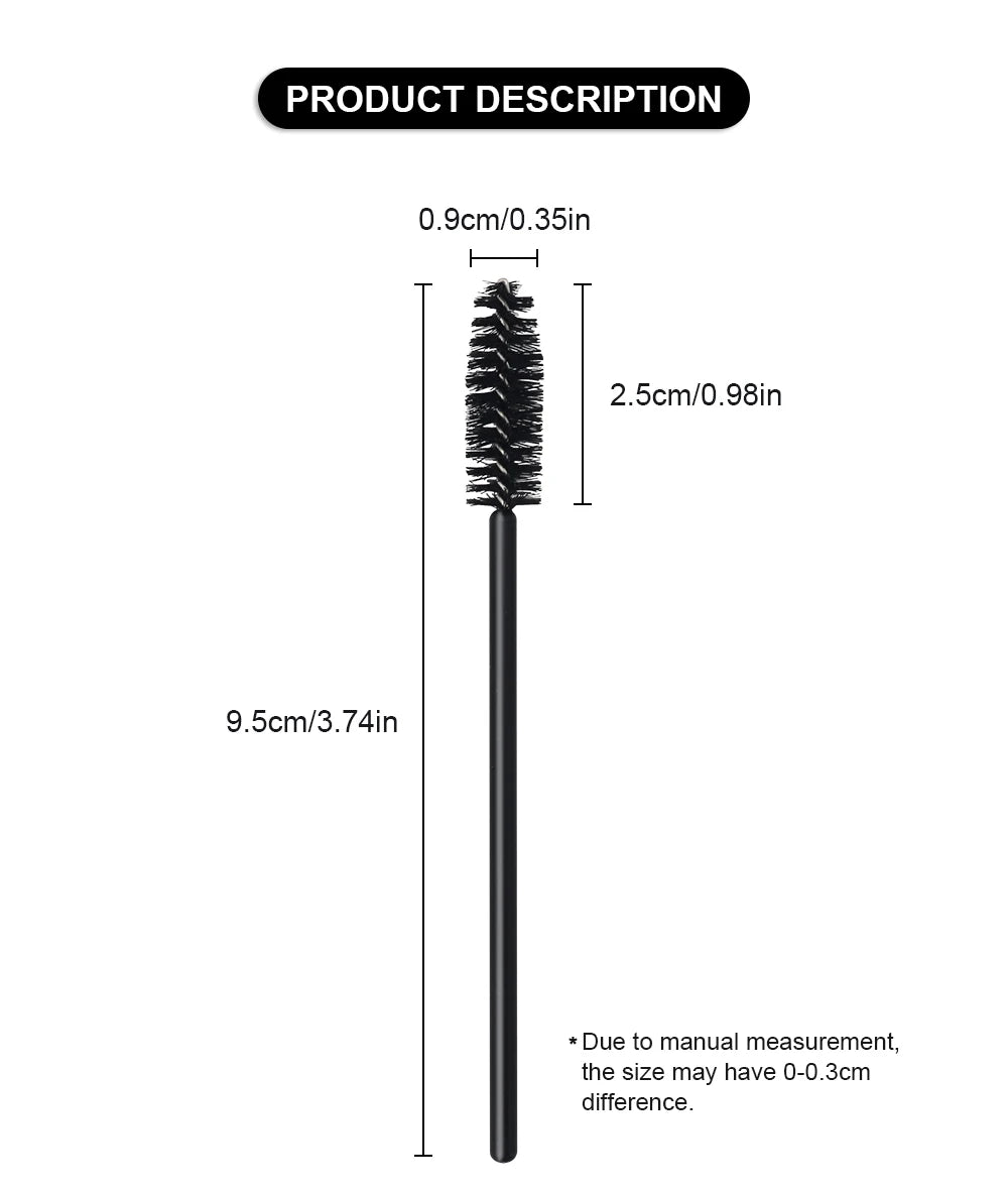 ANNAFRIS 50Pcs Disposable Eyelash Brush Soft Head Crystal Eyebrow Brush Lash Extension Brush Mascara Wand Makeup Tool