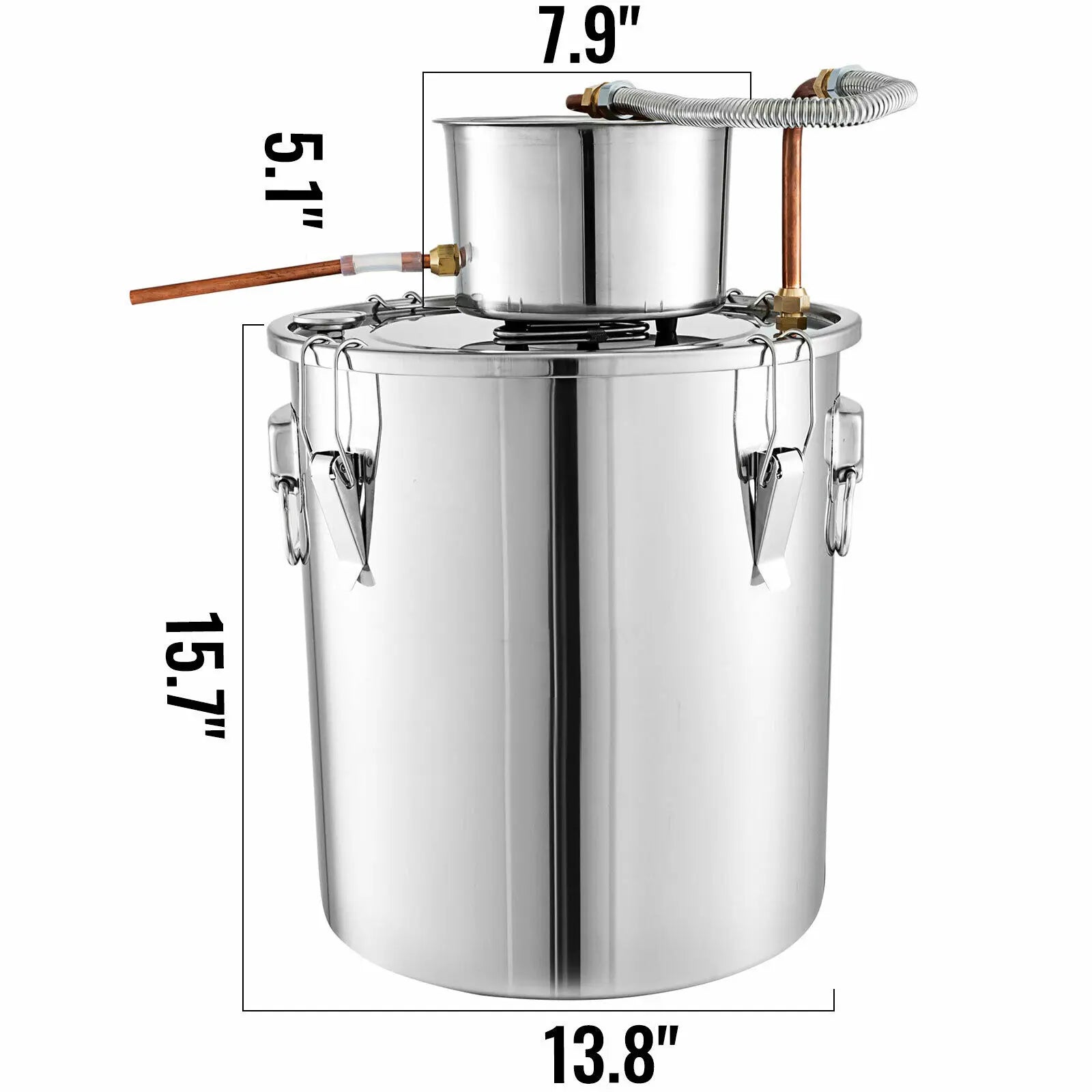 Home Alcohol Distiller Kit 3-8 Gal Stainless Steel Copper Still