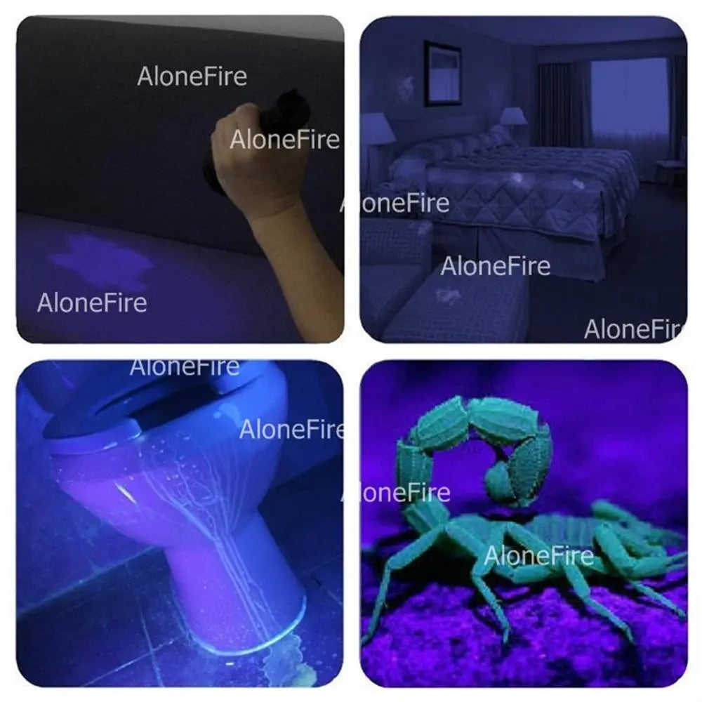 128LED 395nm UV Flashlight High Power Ultraviolet Torch Money Ore Pet Stains Invisible ink Scorpion Marker Fluorescent light