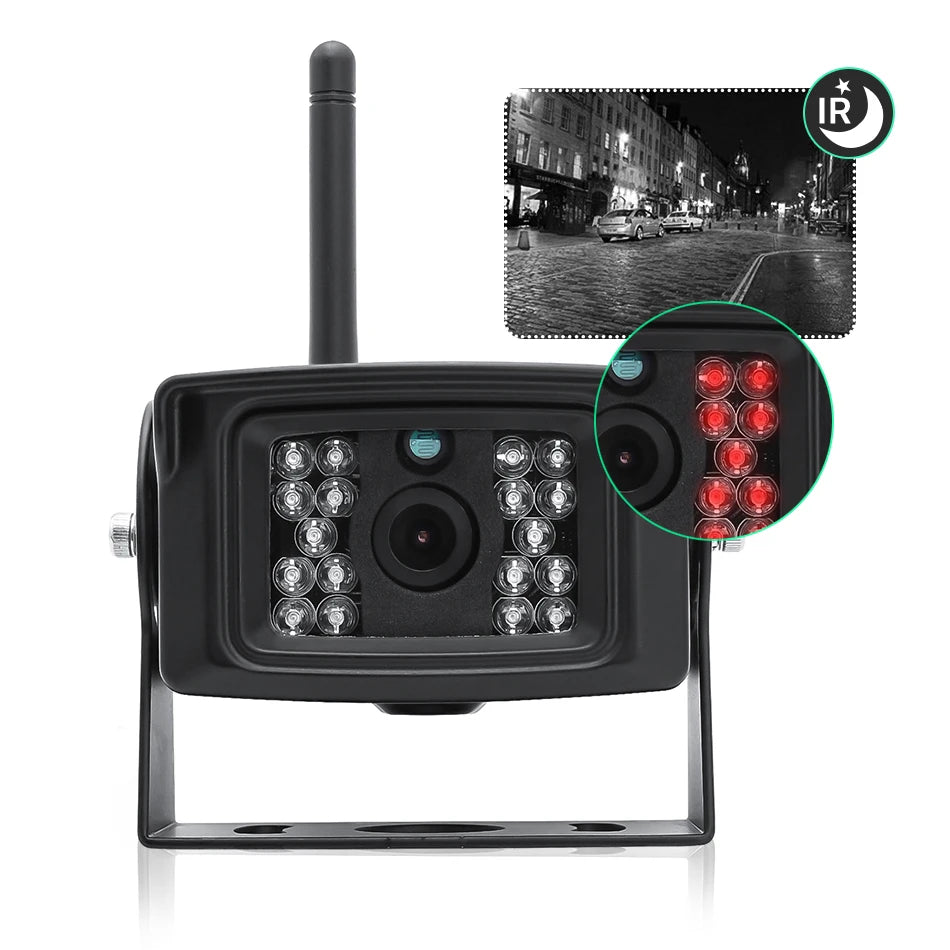 Monitor DVR de Caminhão Sem Fios GreenYi 1280x720 Alta Definição AHD 7" Visão Noturna Gravador de Ré Câmera Wifi para Autocarro e Carro