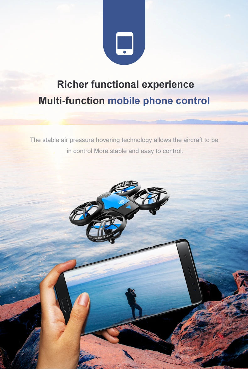 V8 New Mini Drone 4k profession HD 1080P Wide Angle Camera WiFi FPV RC Dron Height Keep Drones Helicopter Kids Toys 4DRC
