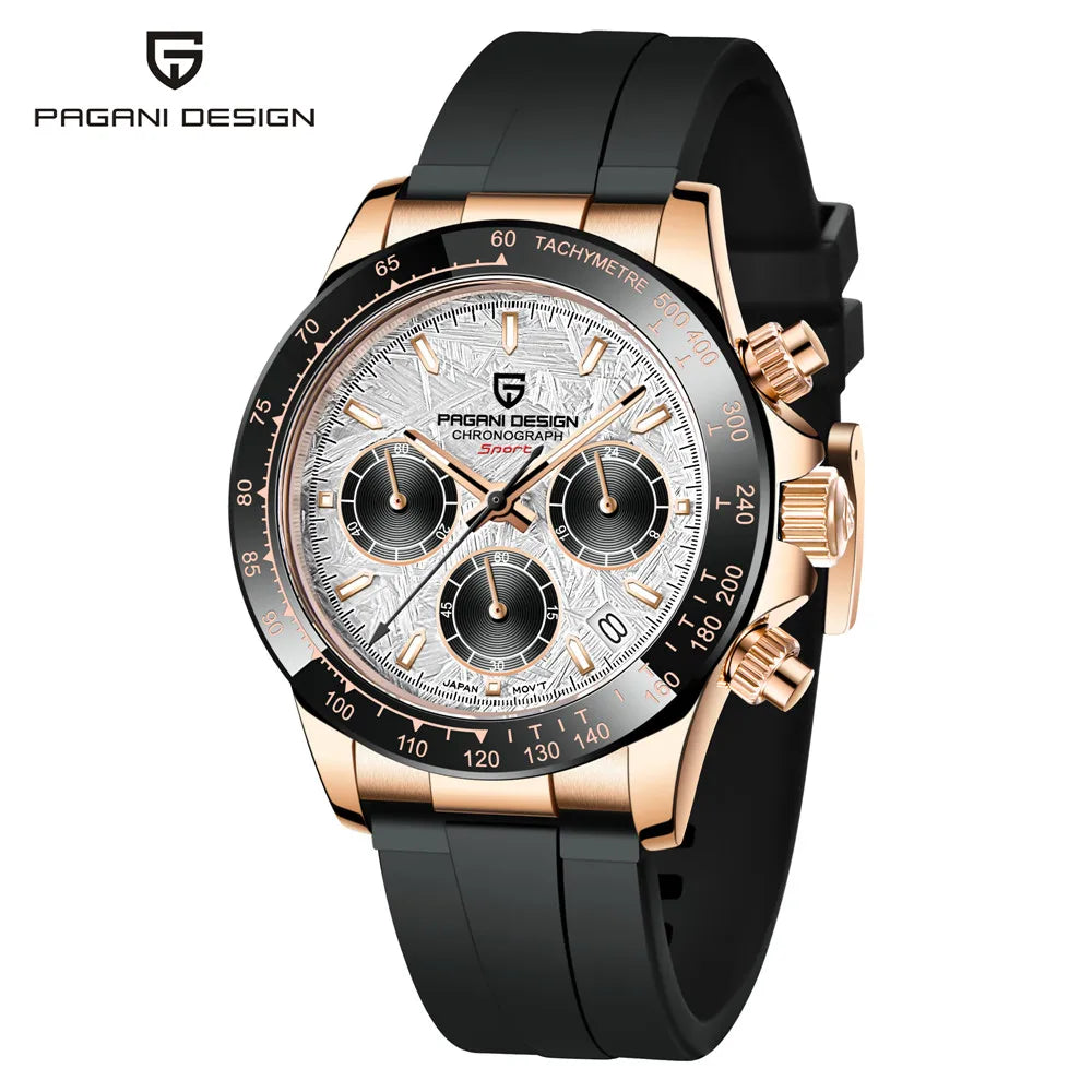 Meteorite Dial Men's Luxury Quartz Chronograph Watch