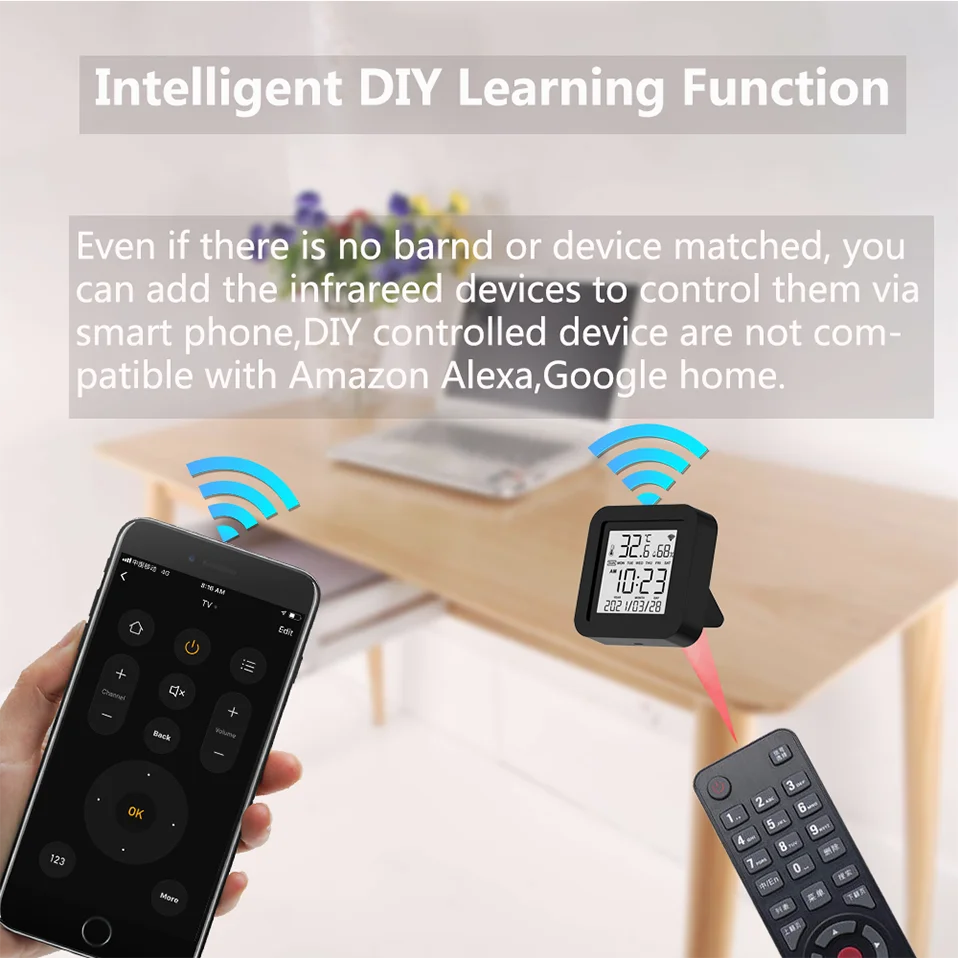 Tuya Wi-Fi IR Controller with Temperature and Humidity Display