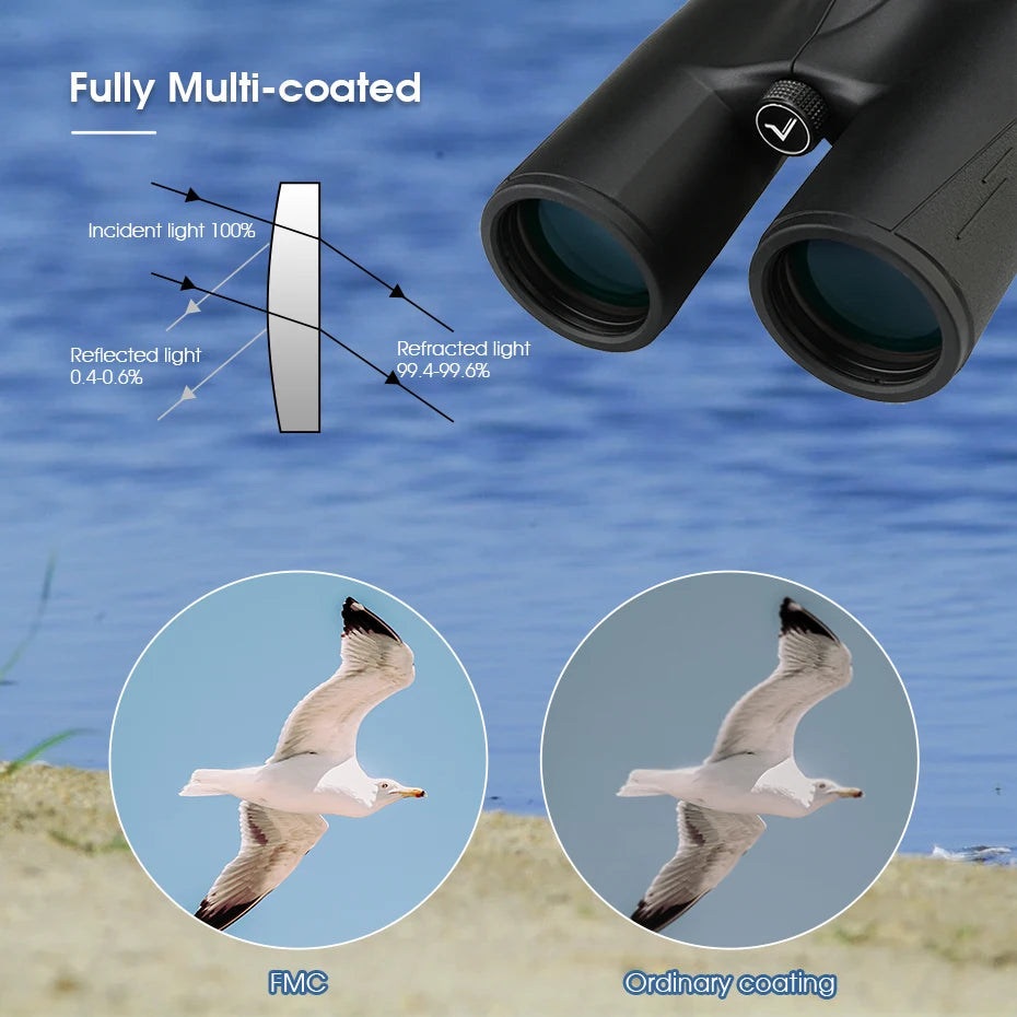 SV47 Waterproof Binoculars 8x/10x Wide View for Birdwatching & Travel