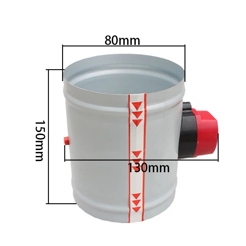 220V gegalvaniseerde motorklep, elektrische luchtklep, gemotoriseerde terugslagklep voor leidingen van 3/4/5/6/8 inch 80/100/125/150/200/250mm