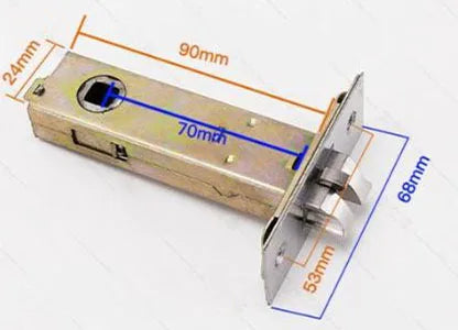 جسم قفل صامت للحمام بلسان مفرد، مسافة ثقوب القفل 25mm 30mm 35mm 45mm 50mm 60mm 70mm، مستلزمات أبواب