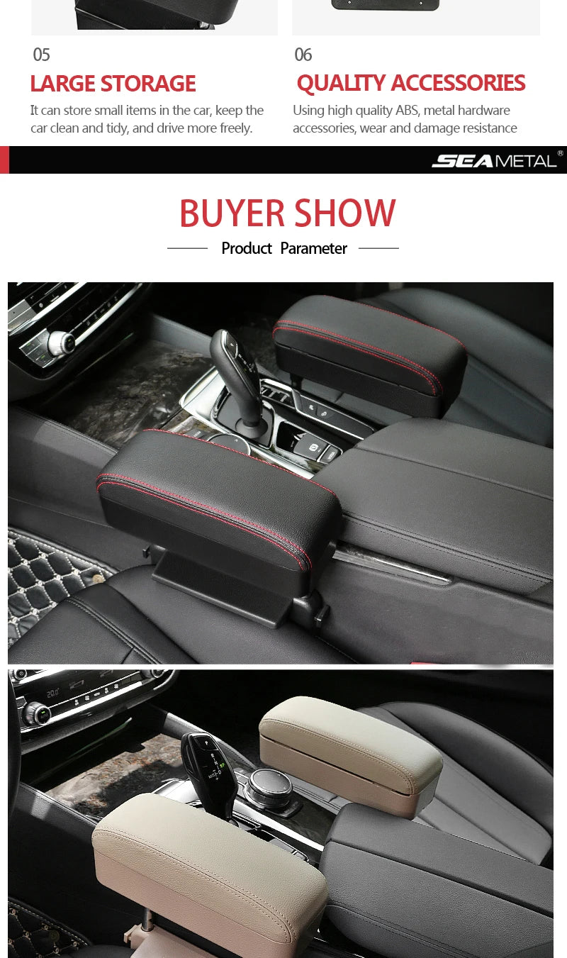 Car Armrest Box Elbow Support Adjustable Car Seat Gap Organizer Arm Rest Box for Cars Auto Accessories Armrest Cushion Universal