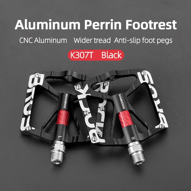 Aluminum Alloy Bike Pedals with Non-Slip Grip & Reflective Safety
