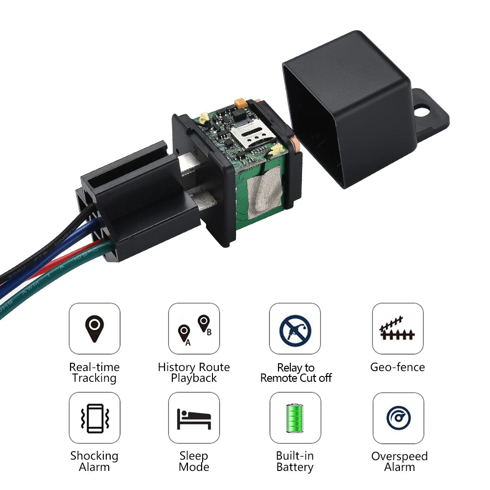 Localizador GPS para coche, rastreador ST-907, dispositivo de relé de rastreo, GSM, control remoto, antirobo, monitoreo, corte de combustible, sistema con APP gratuita