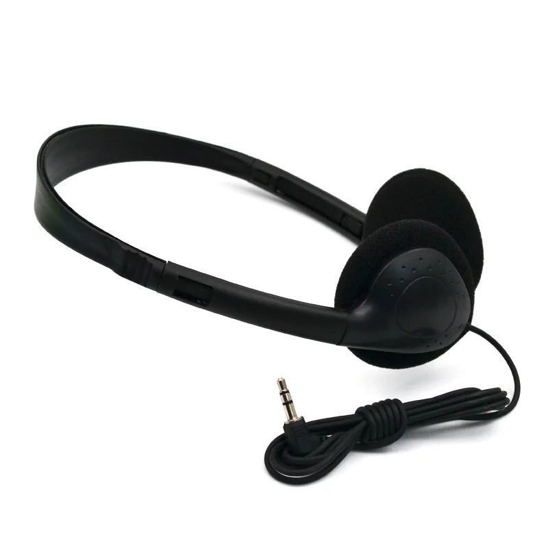 Wired Head-Mounted Headphones with 3.5 mm Plug, No Microphone