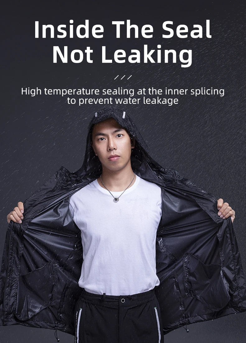 ROCKBROS Cycling Waterproof Jacket Men Breathable Reflective Hooded Raincoat Waterproof Outdoor Sport Windbreaker European Size