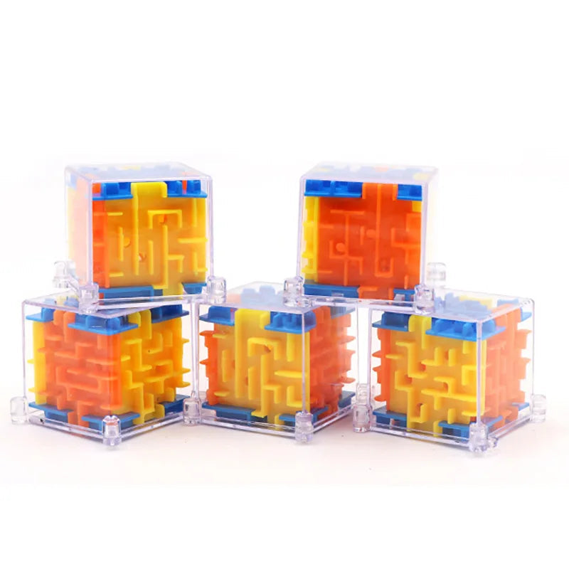 mini 3D Maze Magic Cube Six-sided Transparent Puzzle Speed Cube Rolling Ball Cubes Maze Toys For Children Stress Reliever Toys