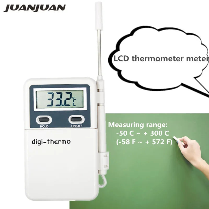 Termómetro digital para alimentos com sonda em aço inoxidável, −50 a 300 °C